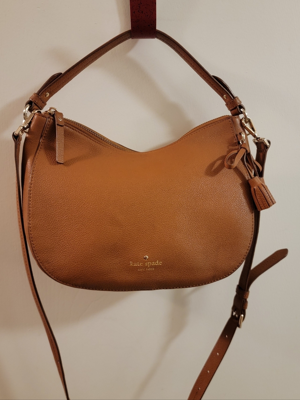 kate spade New York Tan Leather Hobo Bag